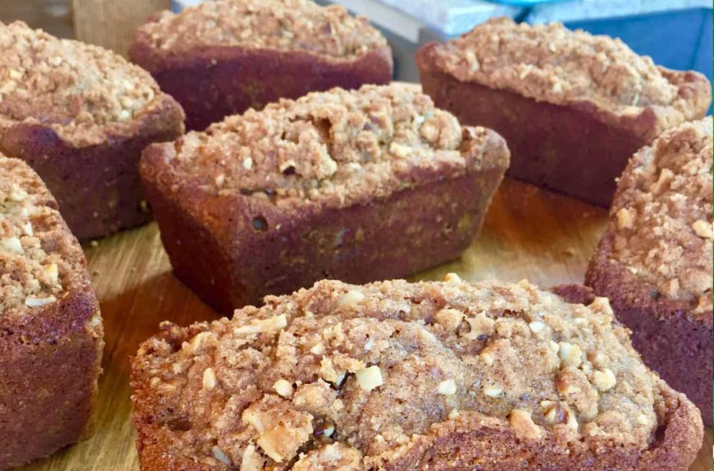 Plant Based Pumpkin Walnut Streusel Bread