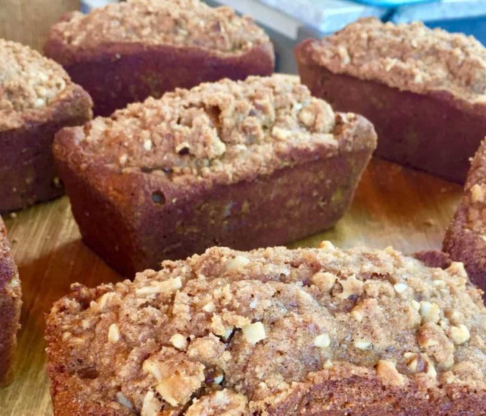 Plant Based Pumpkin Walnut Streusel Bread