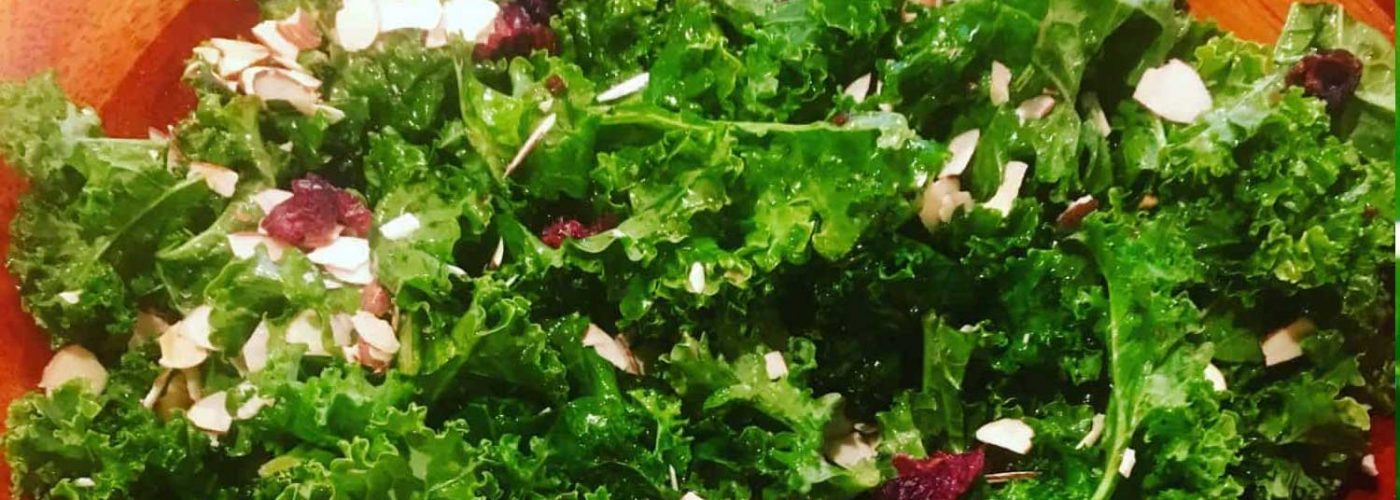 Kale Salad with Cranberries and Almonds