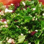 Kale Salad with Cranberries and Almonds