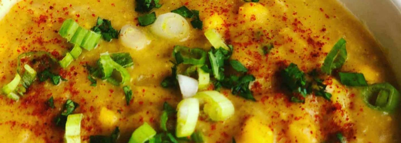 Plant-Based Creamy Hatch Potato Corn Chowder