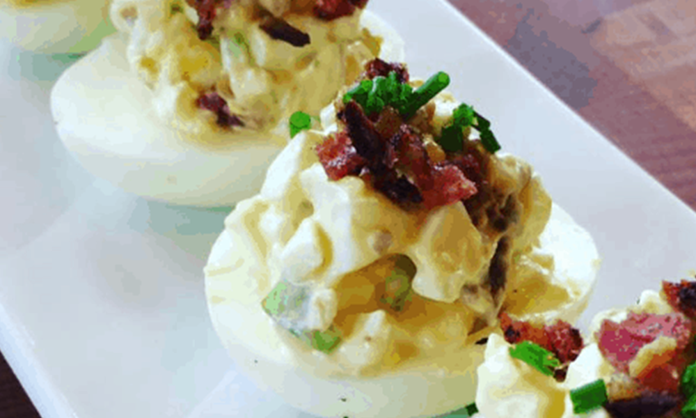 Bacon And Egg Salad Deviled Eggs