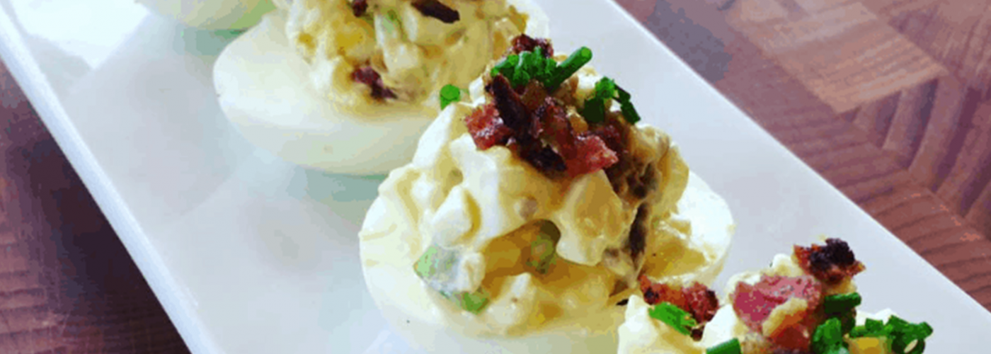 Bacon And Egg Salad Deviled Eggs