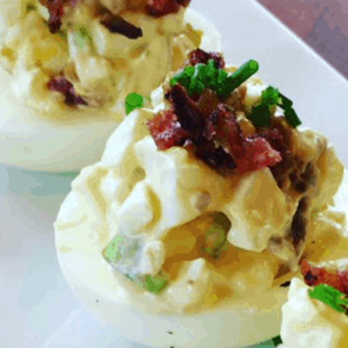 Bacon And Egg Salad Deviled Eggs