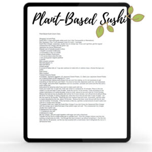 Plant-Based Sushi Zoom Class