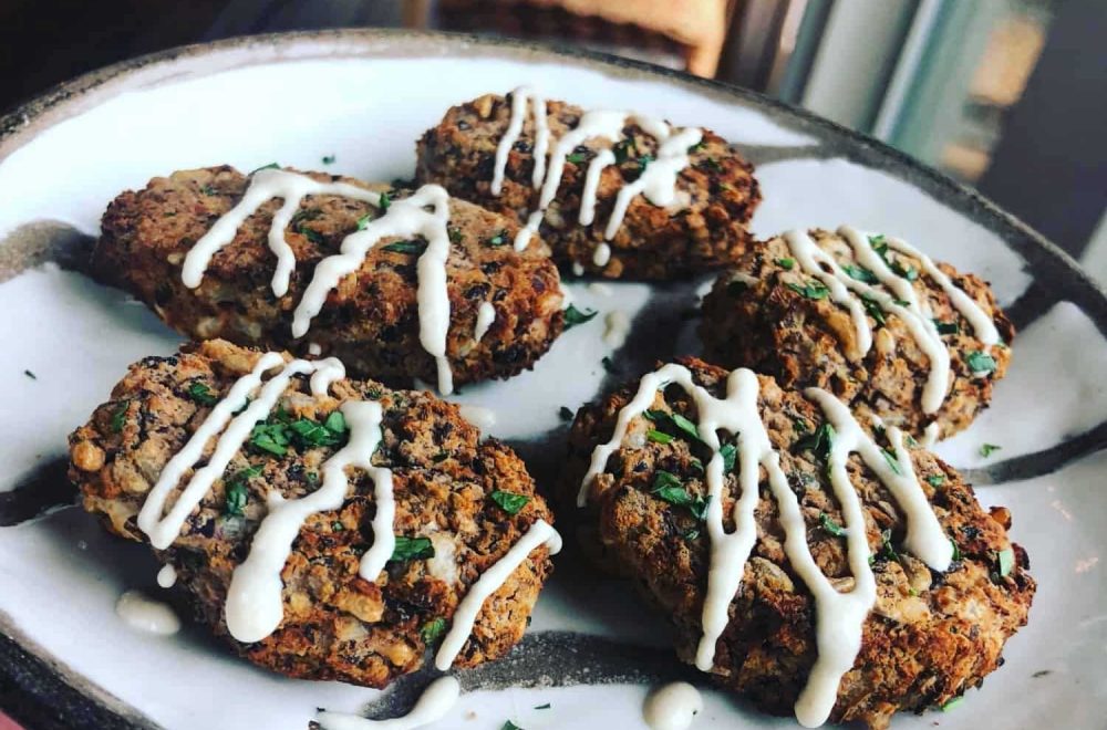 Black Bean and Brown Rice Falafel with Tahini Sauce