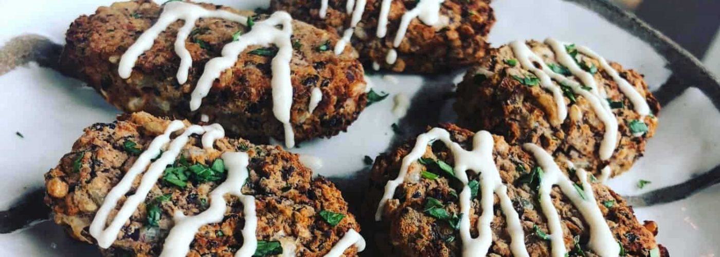 Black Bean and Brown Rice Falafel with Tahini Sauce