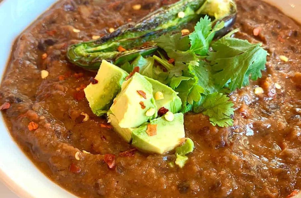 Plant Based Spicy Black Bean Soup (no oil)