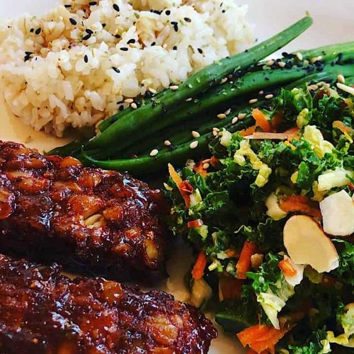 Smoked Tempeh with Barbeque Sauce or Asian Marinade